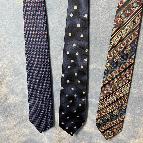 Bundle of 3 100% Silk Used Neckties Made in the USA. - Picture 1 of 5